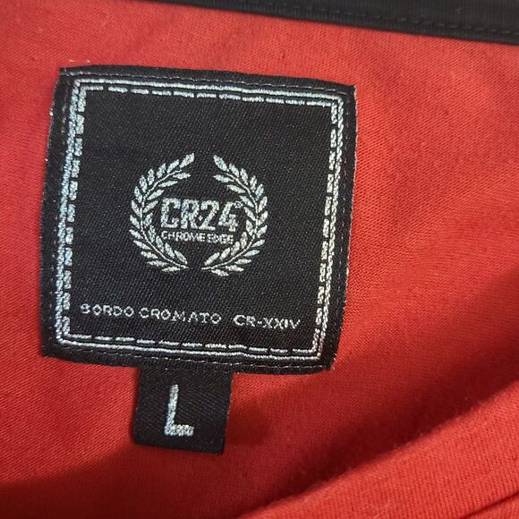 Mens Large CR-24 Bordo Cromato Embossed SAVAGE Crest T-Shirt - Picture 7 of 7